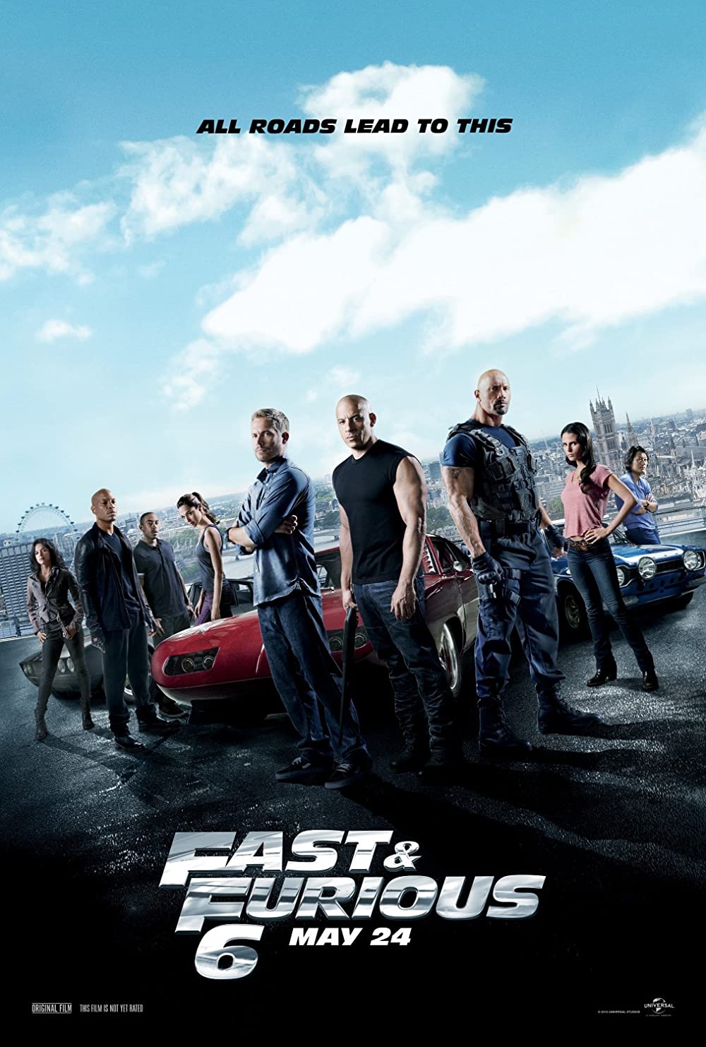 Fast & Furious 6 2013 Hindi ORG Dual Audio 450MB BluRay 480p ESub Download
