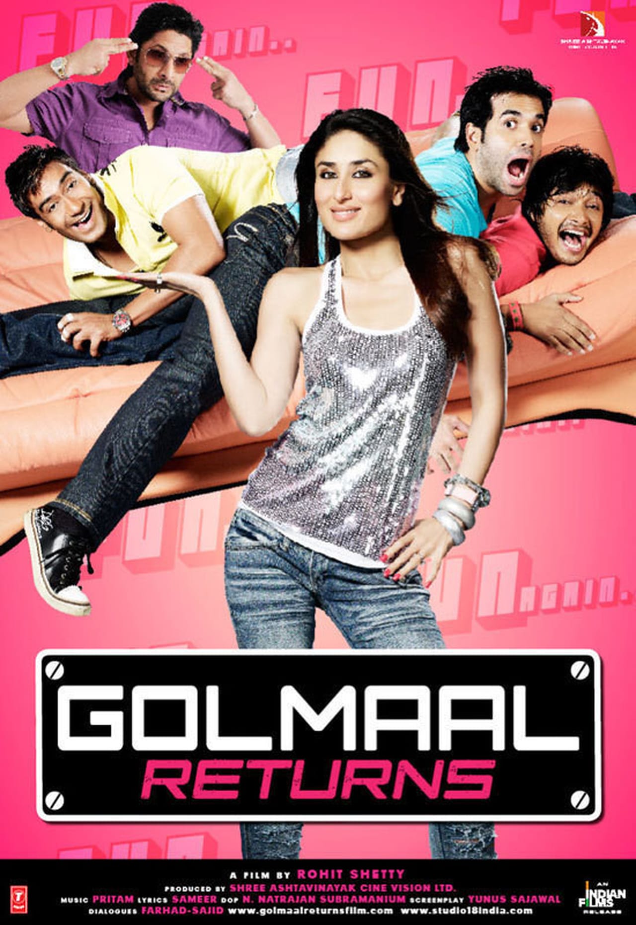 Golmaal Returns (2008) Hindi Movie 350MB BluRay 480p Download