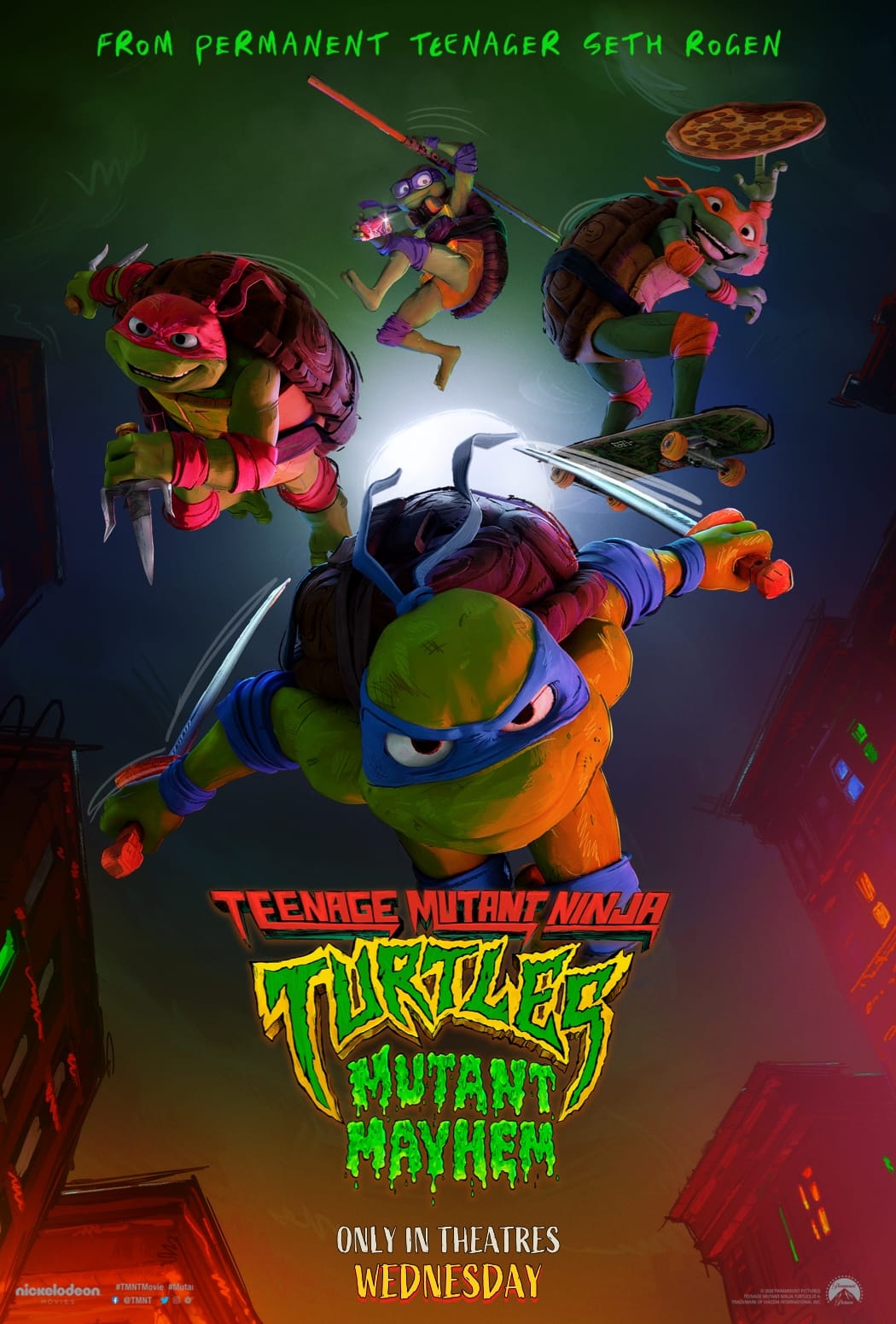 Teenage Mutant Ninja Turtles: Mutant Mayhem (2023) English Movie 400MB HDCAMRip 480p Download