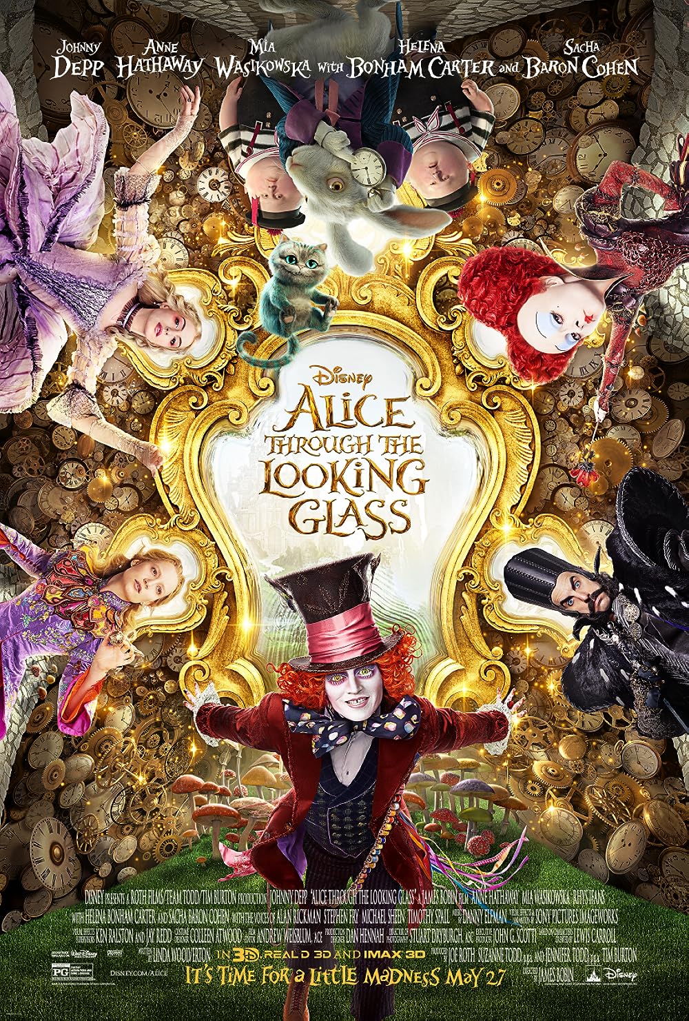 Alice Through the Looking Glass 2016 Hindi ORG Dual Audio 1080p BluRay ESub 2.3GB Download