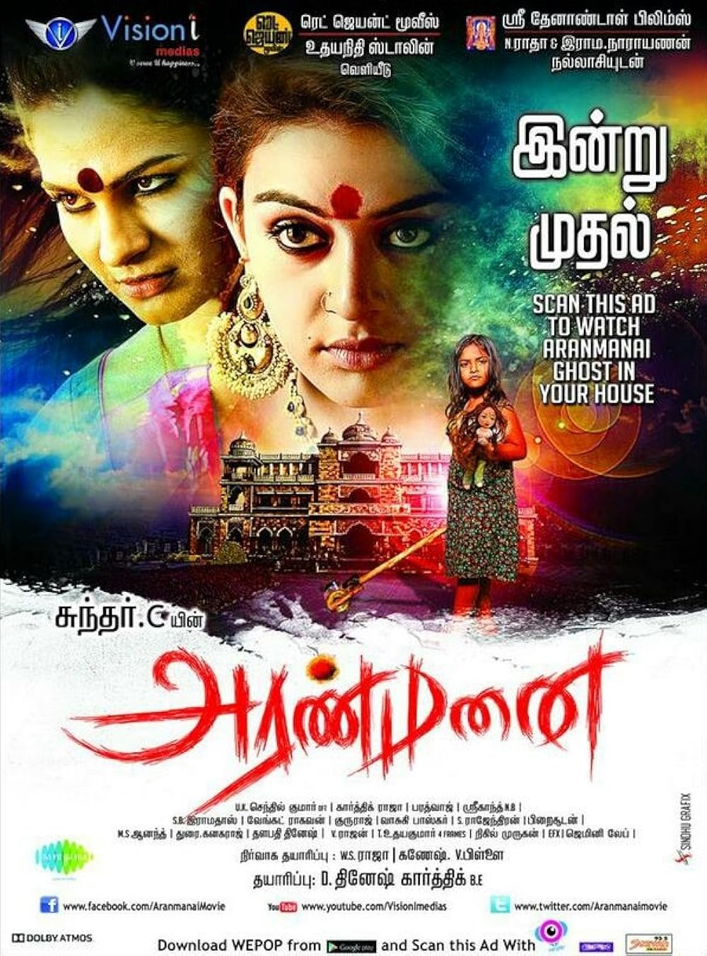Aranmanai 2014 Hindi ORG Dual Audio 1080p | 720p | 480p HDRip ESub Download